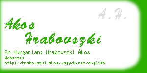 akos hrabovszki business card