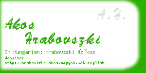 akos hrabovszki business card